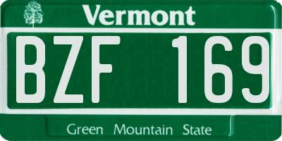 VT license plate BZF169