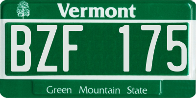 VT license plate BZF175