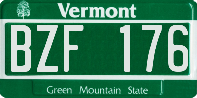 VT license plate BZF176