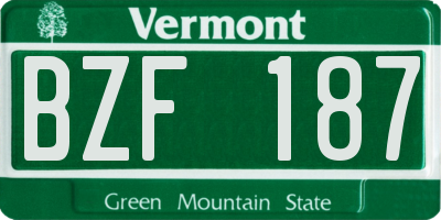 VT license plate BZF187