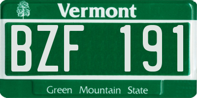 VT license plate BZF191