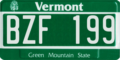 VT license plate BZF199