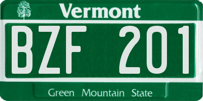 VT license plate BZF201