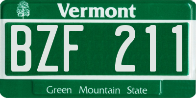 VT license plate BZF211