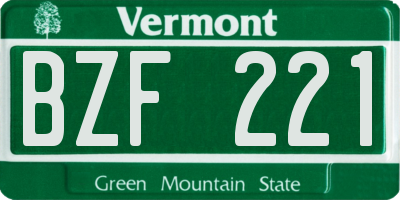 VT license plate BZF221