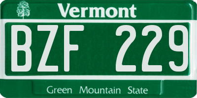 VT license plate BZF229