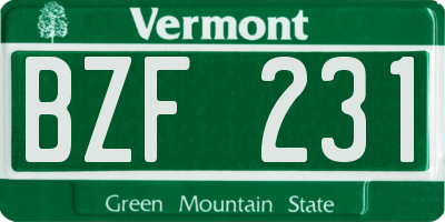 VT license plate BZF231