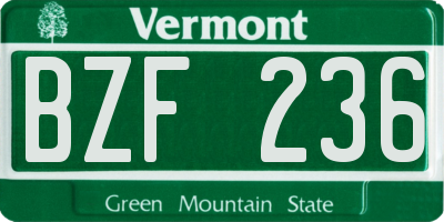 VT license plate BZF236