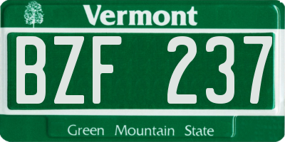 VT license plate BZF237