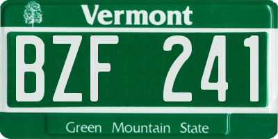 VT license plate BZF241