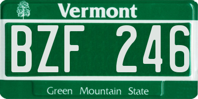 VT license plate BZF246