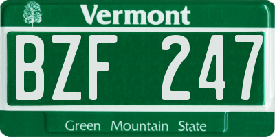 VT license plate BZF247