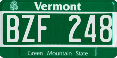 VT license plate BZF248