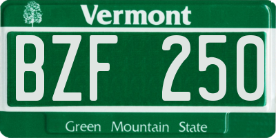 VT license plate BZF250