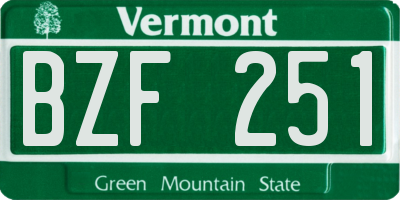 VT license plate BZF251
