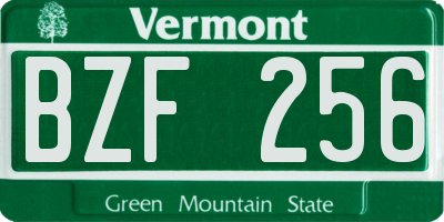 VT license plate BZF256