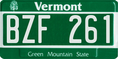 VT license plate BZF261