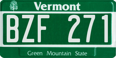 VT license plate BZF271