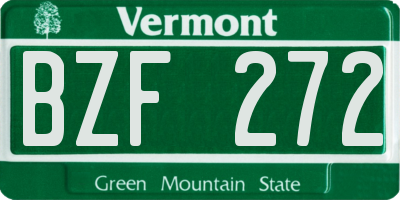 VT license plate BZF272