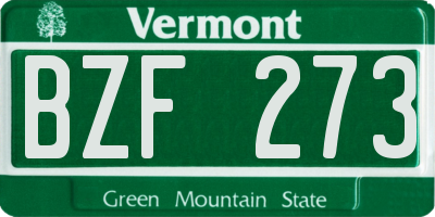 VT license plate BZF273