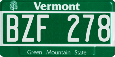 VT license plate BZF278