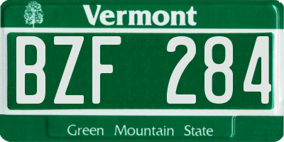 VT license plate BZF284