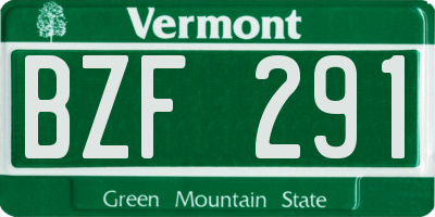 VT license plate BZF291