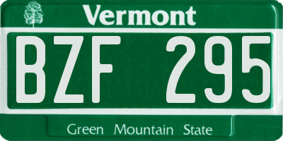 VT license plate BZF295