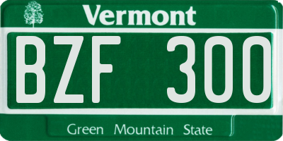 VT license plate BZF300