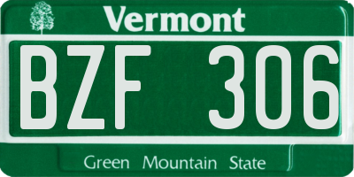 VT license plate BZF306