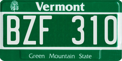 VT license plate BZF310
