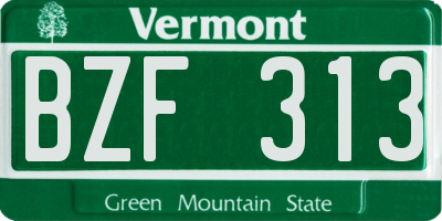 VT license plate BZF313