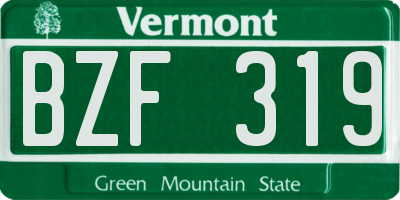 VT license plate BZF319