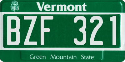 VT license plate BZF321