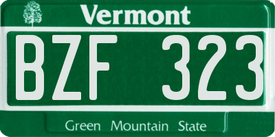 VT license plate BZF323