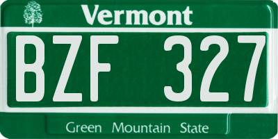 VT license plate BZF327