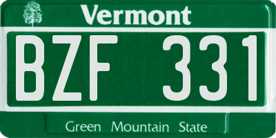 VT license plate BZF331