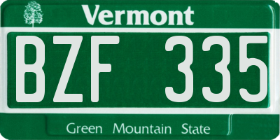 VT license plate BZF335