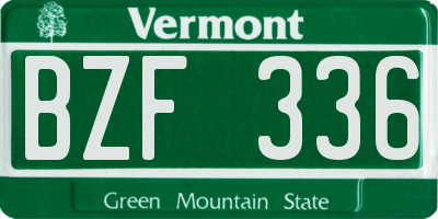 VT license plate BZF336