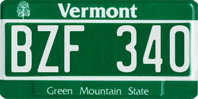 VT license plate BZF340