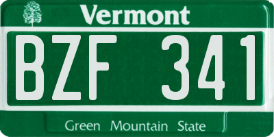 VT license plate BZF341