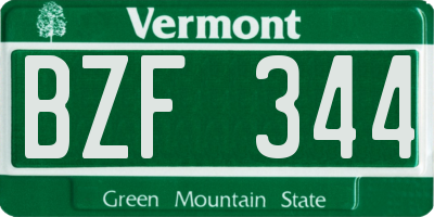 VT license plate BZF344