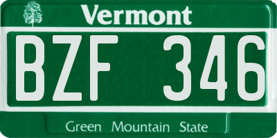VT license plate BZF346