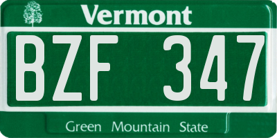 VT license plate BZF347