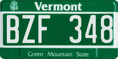 VT license plate BZF348