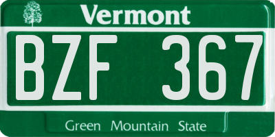 VT license plate BZF367