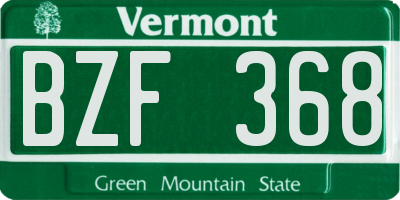 VT license plate BZF368
