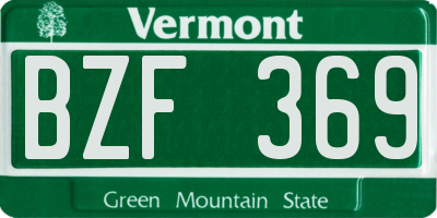 VT license plate BZF369