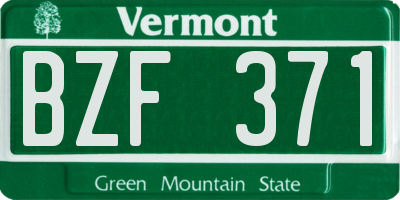 VT license plate BZF371