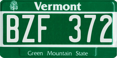 VT license plate BZF372